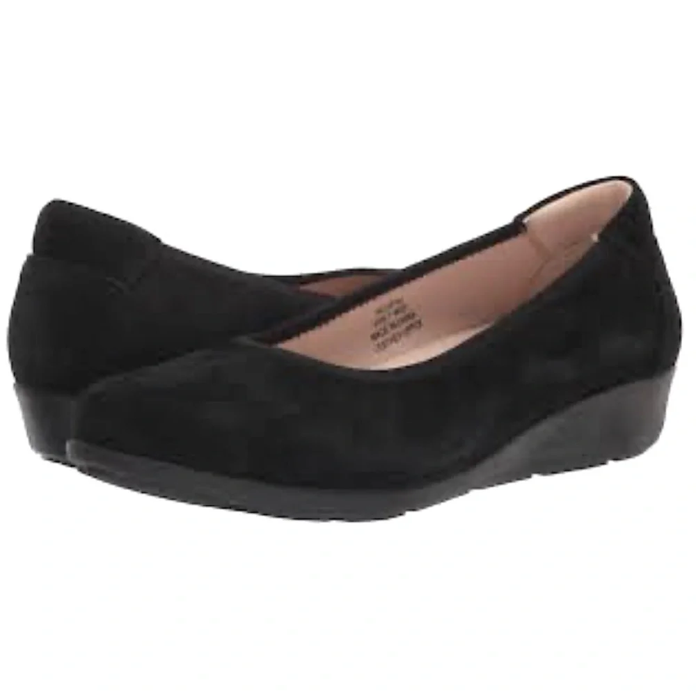 PROPÉT YARA Black Suede/Leather 1” Wedge Slip-Ons Gothic BALLETCORE Mini…